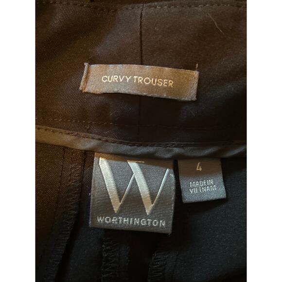 EUC Worthington Women's Black Curvy Trouser Pants 6% Spandex Size 4 - Picture 3 of 5